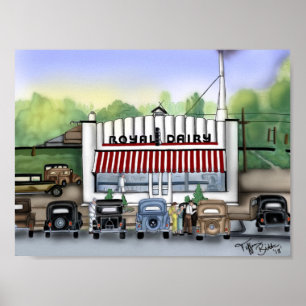 Póster "Great Grandpa's Dairy & Ice Cream Shop"