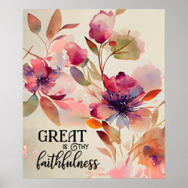 Póster Great is Thy Faithfulness Beloved Hymn