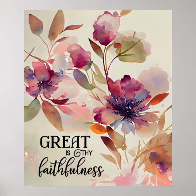 Póster Great is Thy Faithfulness Beloved Hymn (Frente)
