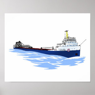 Póster Great Lakes freighter Algomarine