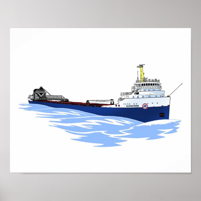 Póster Great Lakes freighter Algomarine (Frente)
