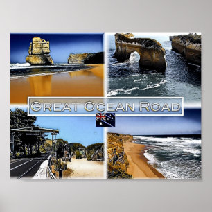 Póster Great Ocean Road - Australia - Mosaic -