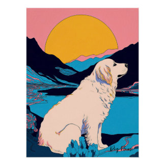 Póster Great Pyrenees Dog 004 - Bruno Pokopen