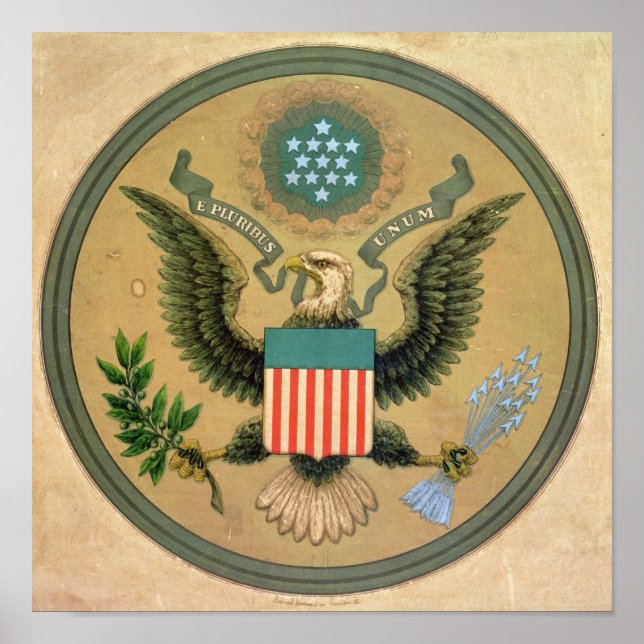 Póster Great Seal of the United States, c.1850 (Frente)