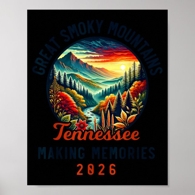 Póster Great Smoky Mountains Tennessee 2026 Geon Forge, V (Frente)