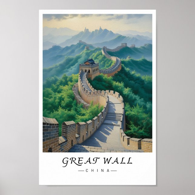 Póster Great Wall of China Wall Art, Asian Landmark  (Frente)