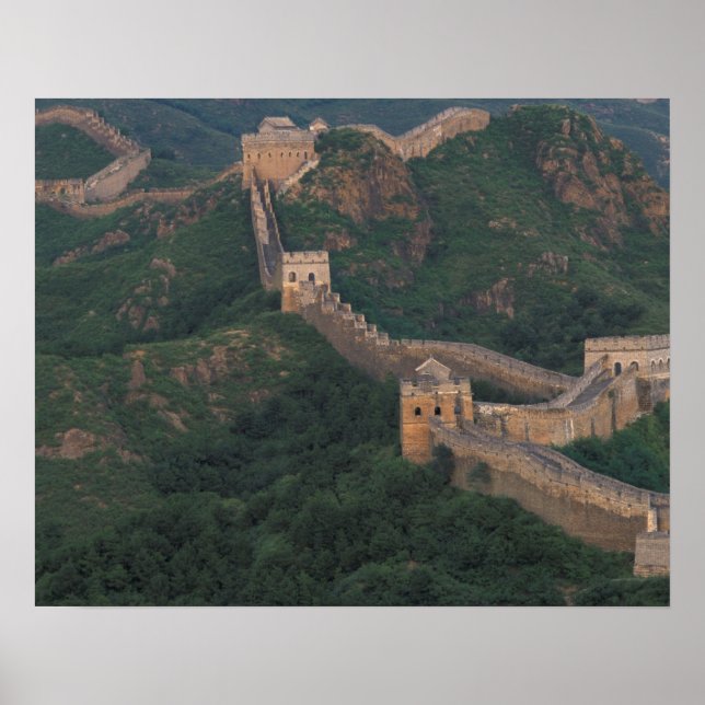 Póster Great Wall winding through mountains. (Frente)