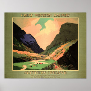 Póster Great Western Railway GWR Southern Ireland Travel