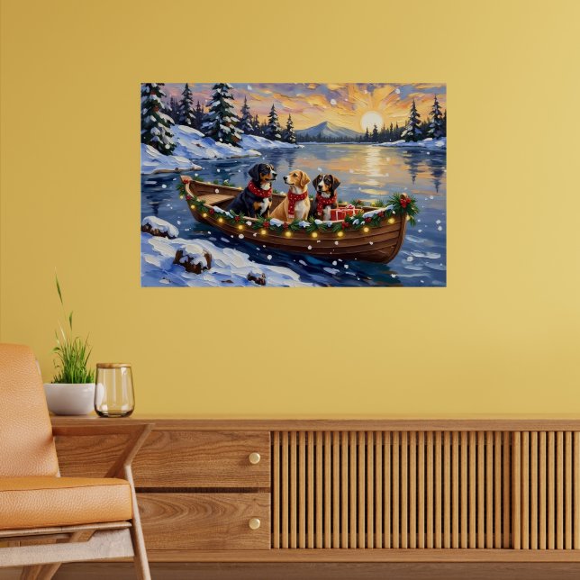 Póster Greater Swiss Mountain Dog Christmas Boat Holiday (Salón 2)