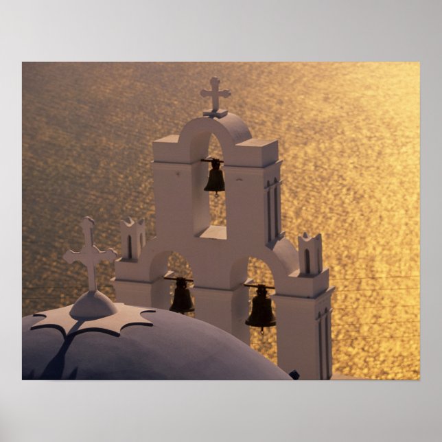 Póster Grecia, Islas Cícladas, Santorini, Thira, (Frente)