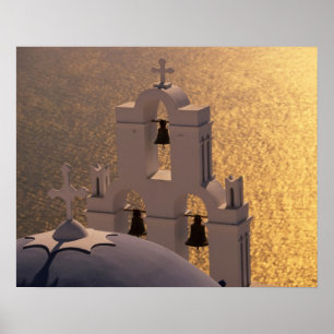 Póster Grecia, Islas Cíclicas, Santorini, Thira,