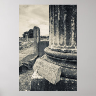 Póster Grecia, ruinas de ciudad antigua
