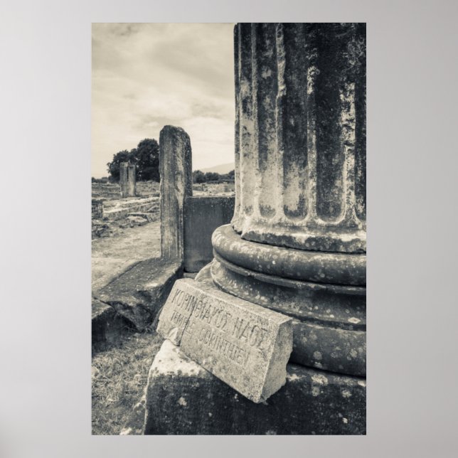 Póster Grecia, ruinas de ciudad antigua (Frente)