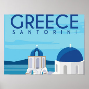 Póster Grecia Santorini