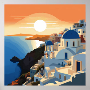 PÓSTER GRECIA SANTORINI #1