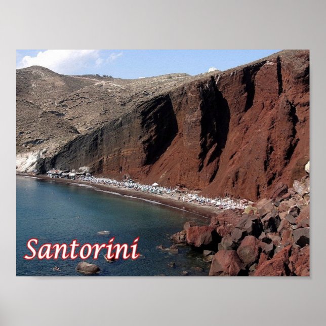 Póster Grecia - Santorini - Thera - Thira - (Frente)