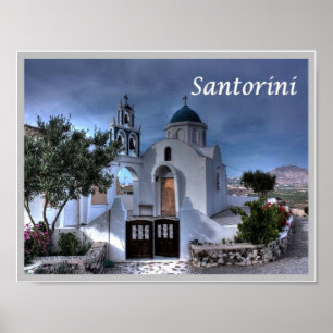 Póster Grecia - Santorini - Thera - Thira - Chur -