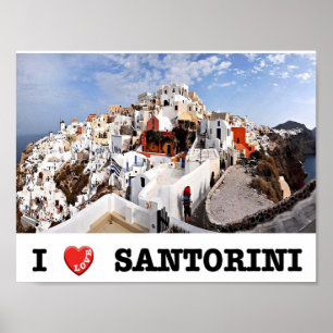Póster Grecia - Santorini - Thera - Thira - Oia -