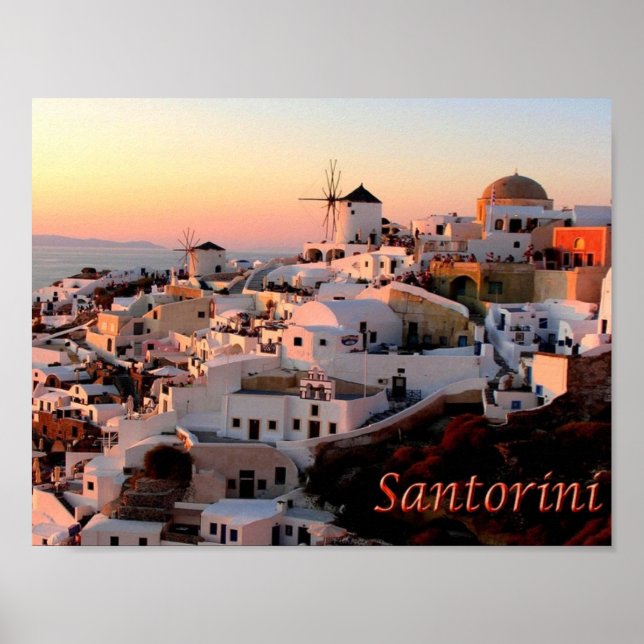 Póster Grecia - Santorini - Thera - Thira - Oia - (Frente)
