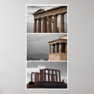 Póster Grecia triple