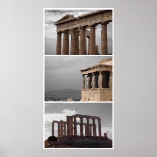 Póster Grecia triple
