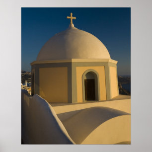 Póster Greece and Greek Island of Santorini town of 2