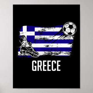 Póster Greece Flag Jersey Greek Soccer Team Greek