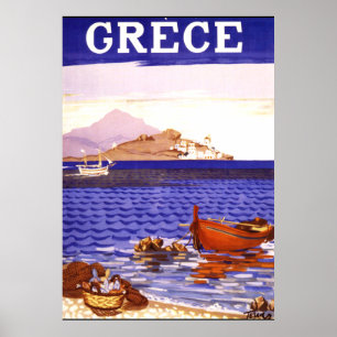Póster Greece Vintage Travel Poster