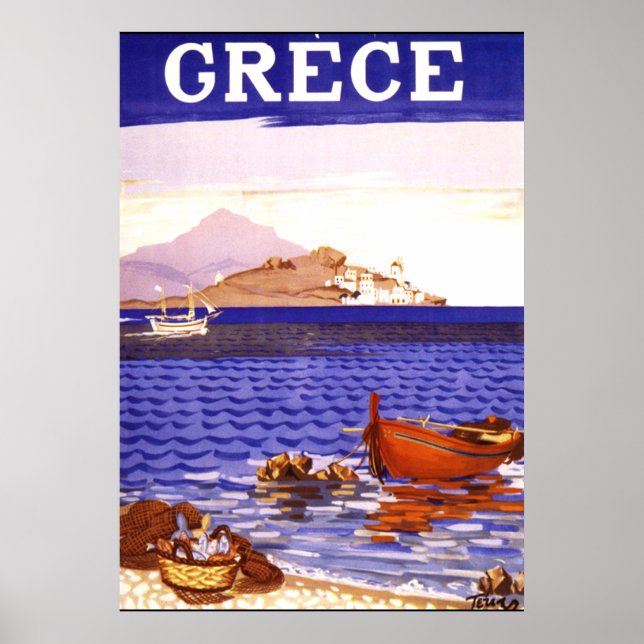 Póster Greece Vintage Travel Poster (Frente)