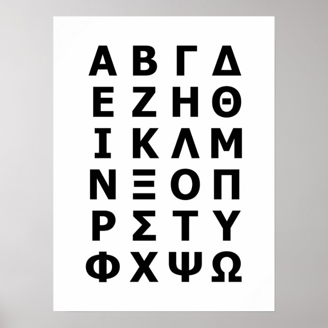 Póster Greek Alphabet (Frente)
