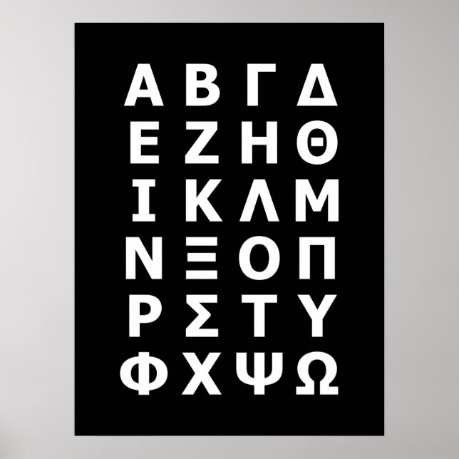 Póster Greek Alphabet Poster (Frente)