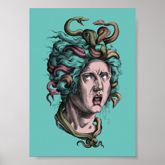 Póster Greek mythology Medusa's bad hair day (Frente)