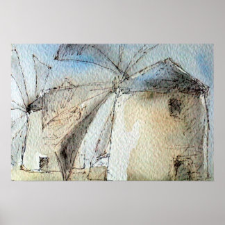 Póster Greek Windmills