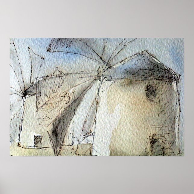 Póster Greek Windmills (Frente)