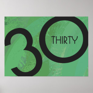 Póster Green 30 Decade Birthday