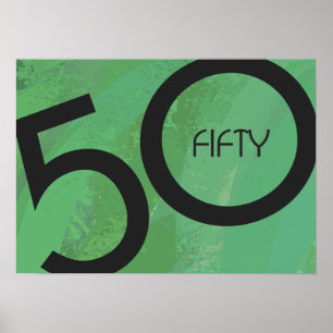Póster Green 50 Decade Birthday