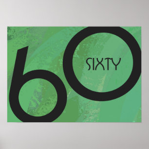 Póster Green 60 Decade Birthday