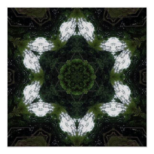 PÓSTER GREEN ABSTRACT DRAWING. SAMER BRASIL 1 (Anverso)