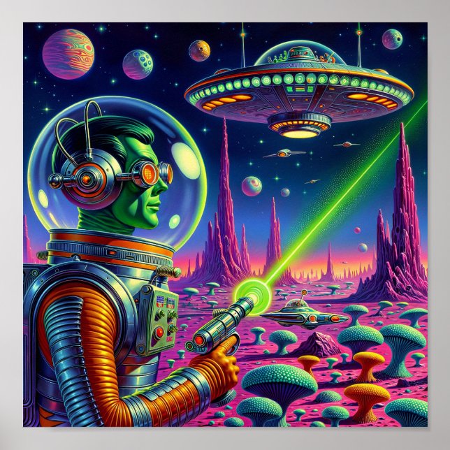 Póster Green Aliens Can't Aim (Frente)