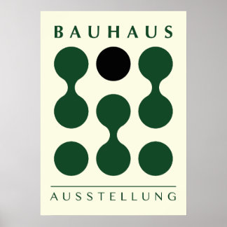 Póster Green Bauhaus print, printable green Bauhaus wall