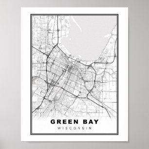 Póster Green Bay Map