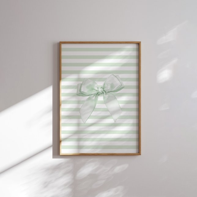 Póster Green Bow Stripes Christian Wall Art Vintage (Subido por el creador)