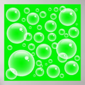 Póster Green Bubbles