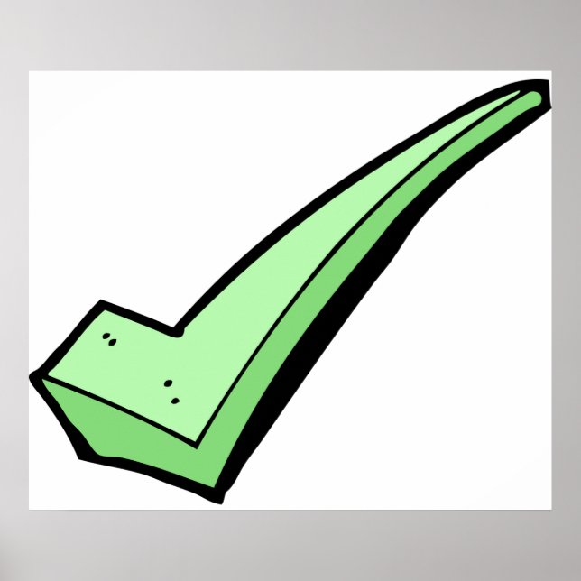 Póster Green Check Mark Tick Symbol (Frente)