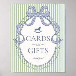 Póster Green Coquette Bow Rocking Horse Cards & Gifts