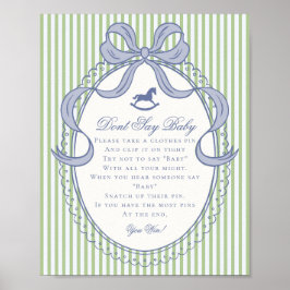 Póster Green Coquette Bow Rocking Horse Dont Say Baby