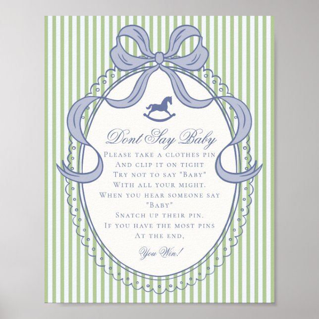 Póster Green Coquette Bow Rocking Horse Dont Say Baby (Frente)