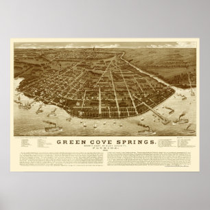 Póster Green Cove Springs, FL Panoramic Map - 1885