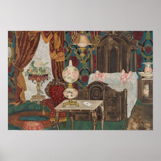 Póster Green. Dormitorio de estilo victoriano original (Frente)