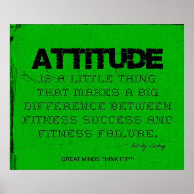 Póster Green Fitness Poster con actitud (Frente)